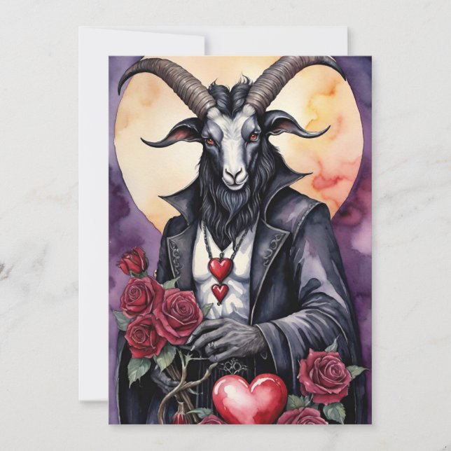 Cartes Pour Fêtes Annuelles Baphomet Gothic Valentine's Day Love (Devant)