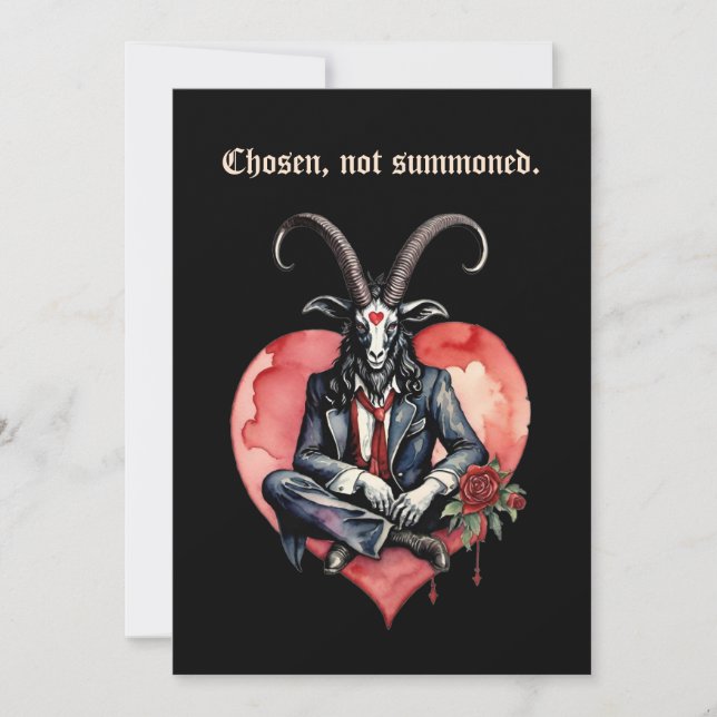 Cartes Pour Fêtes Annuelles Baphomet gothique Saint-Valentin choisi (Devant)