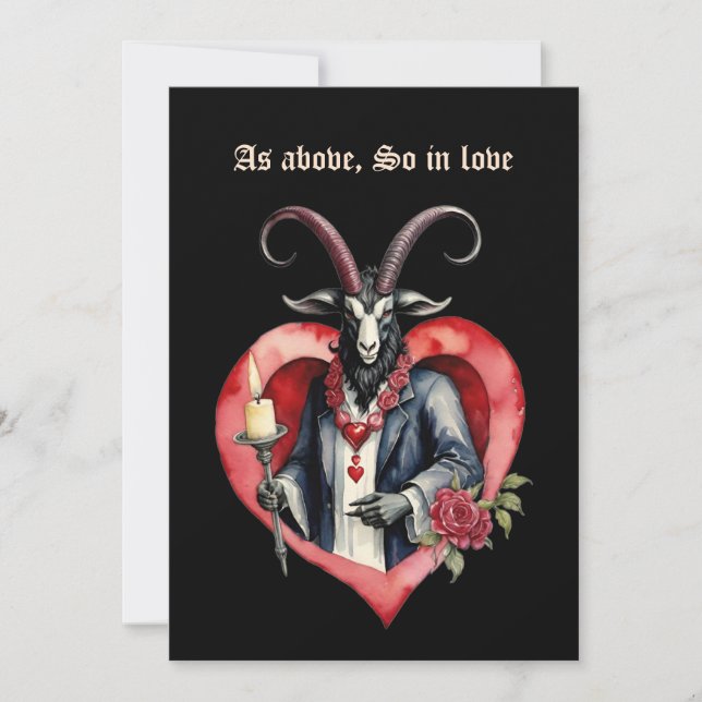 Cartes Pour Fêtes Annuelles Baphomet Gothique Saint-Valentin Comme Ci-Dessus (Devant)