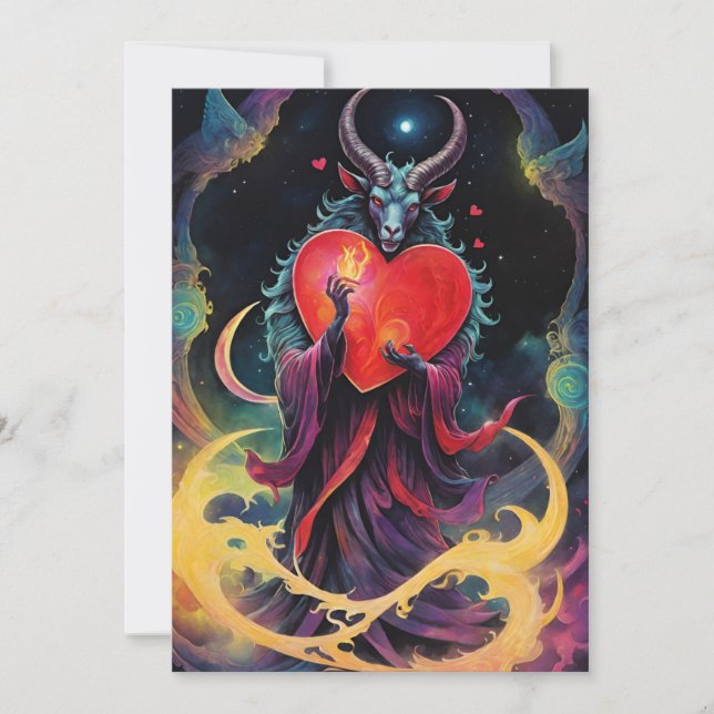 Cartes Pour Fêtes Annuelles Baphomet gothique Saint Valentin Tous les royaumes (Devant)
