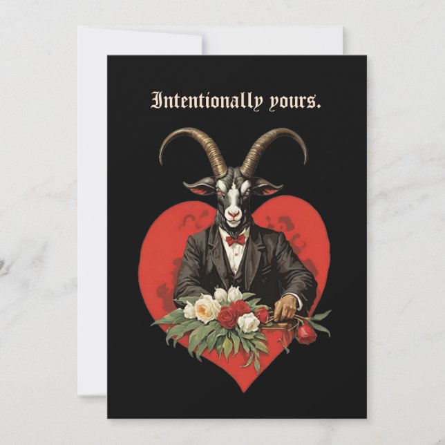 Cartes Pour Fêtes Annuelles Baphomet Saint-Valentin gothique d'intention (Devant)