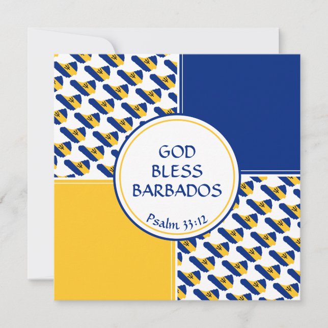 Cartes Pour Fêtes Annuelles BARBADOS FLAG personnalisé voeux d'anniversaire (Devant)