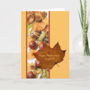 Cartes Pour Fêtes Annuelles Barbe à feuilles d'érable bon thanksgiving du mari