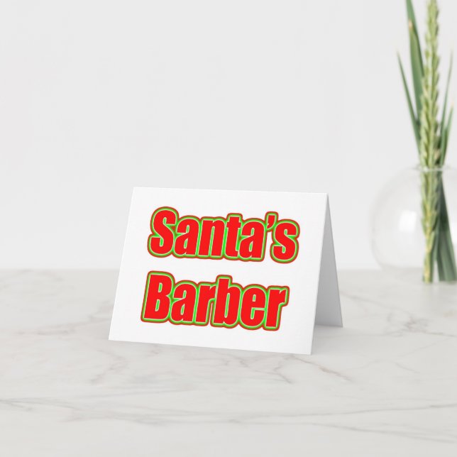 Cartes Pour Fêtes Annuelles Barber de Santa (Devant)