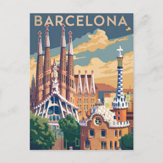 Cartes Pour Fêtes Annuelles Barcelona Spain vintage