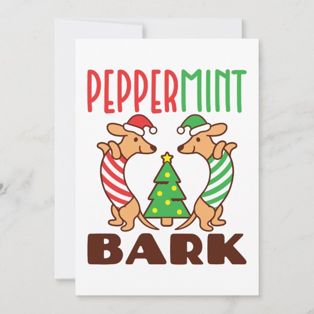 Cartes Pour Fêtes Annuelles Bark de menthe poivrée Cute Noël Dachshund Doxie (Devant)