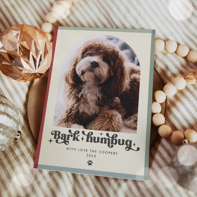 Cartes Pour Fêtes Annuelles Bark Humbug Chien photo Drôle Noël (Créateur téléchargé)
