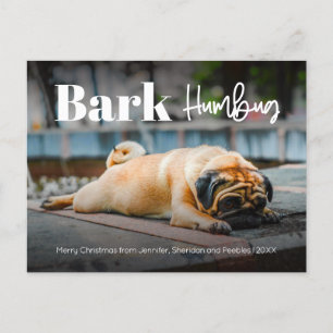 Cartes Pour Fêtes Annuelles Bark Humbug Cute Photo personnalisée moderne Poste