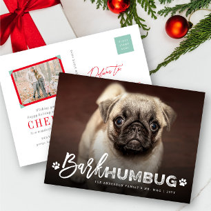 Cartes Pour Fêtes Annuelles Bark Humbug Typographie Amoureux des chiens Photo