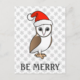 Cartes Pour Fêtes Annuelles Barn Owl Père Noël
