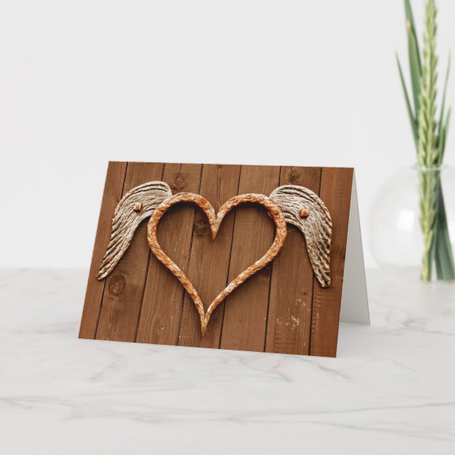 Cartes Pour Fêtes Annuelles Barn Wood Heart Saint Valentin (Devant)