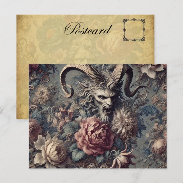 Cartes Pour Fêtes Annuelles Baroque la bête - gothique victorien (Devant / Derrière)