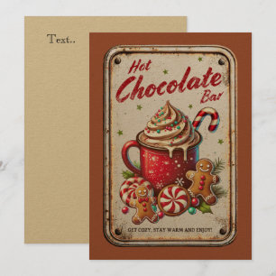 Cartes Pour Fêtes Annuelles Barre de chocolat chaud extrêmement rustique Noël 