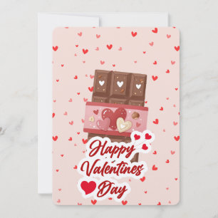 Cartes Pour Fêtes Annuelles Barre de Chocolat Sucrée Motif de Coeur Saint-Vale
