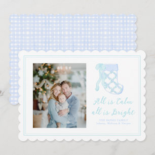 Cartes Pour Fêtes Annuelles Bas Chaussettes Aquarelle Bleue Prépa