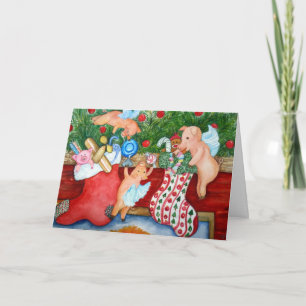 Cartes Pour Fêtes Annuelles Bas de substance de porcs de vol