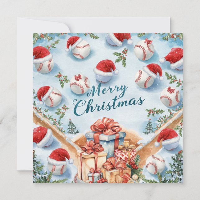 Cartes Pour Fêtes Annuelles Baseball Christmas  (Devant)