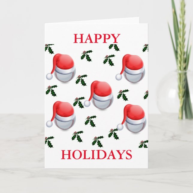 CARTES POUR FÊTES ANNUELLES BASEBALL DE NOËL (Devant)