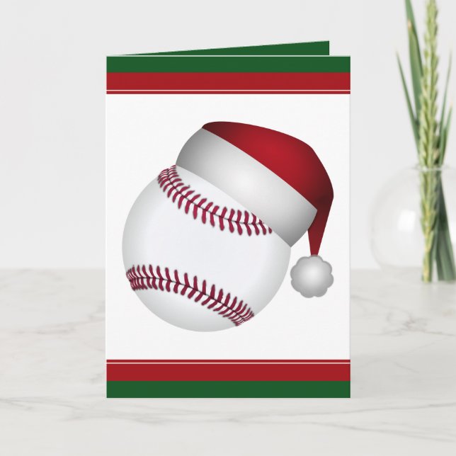 Cartes Pour Fêtes Annuelles Baseball de Noël (Devant)
