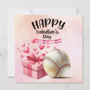 Cartes Pour Fêtes Annuelles Baseball pour la Saint-Valentin avec des cœurs