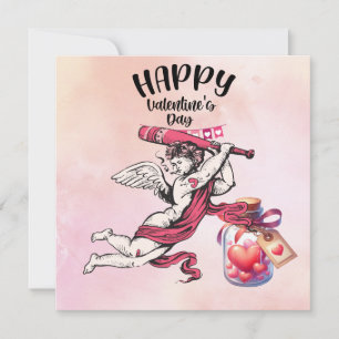 Cartes Pour Fêtes Annuelles Baseball pour la Saint-Valentin avec des cœurs