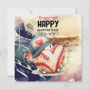 Cartes Pour Fêtes Annuelles Baseball pour la Saint-Valentin avec des cœurs