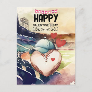 Cartes Pour Fêtes Annuelles Baseball pour la Saint Valentin avec les coeurs