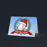 Cartes Pour Fêtes Annuelles Baseball With A Christmas Santa Hat<br><div class="desc">Show the world your love for baseball while displaying your Christmas spirit.</div>