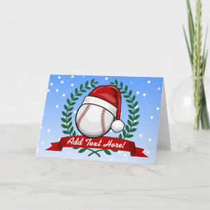 Cartes Pour Fêtes Annuelles Baseball With A Christmas Santa Hat