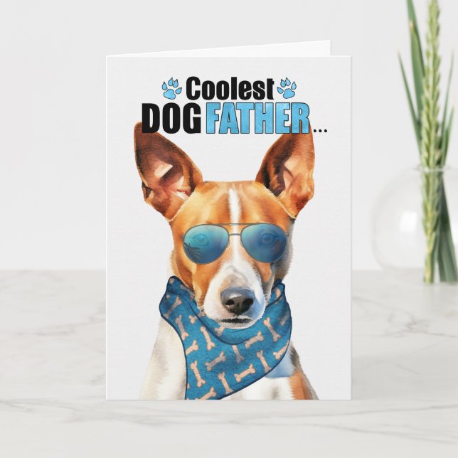 Cartes Pour Fêtes Annuelles Basenji Chien Coolest Papa Jamais Fête des pères (Devant)