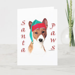Cartes Pour Fêtes Annuelles Basenji Santa Paws