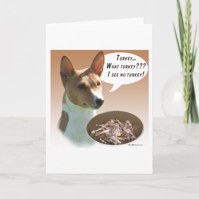 Cartes Pour Fêtes Annuelles Basenji Turquie (Devant)