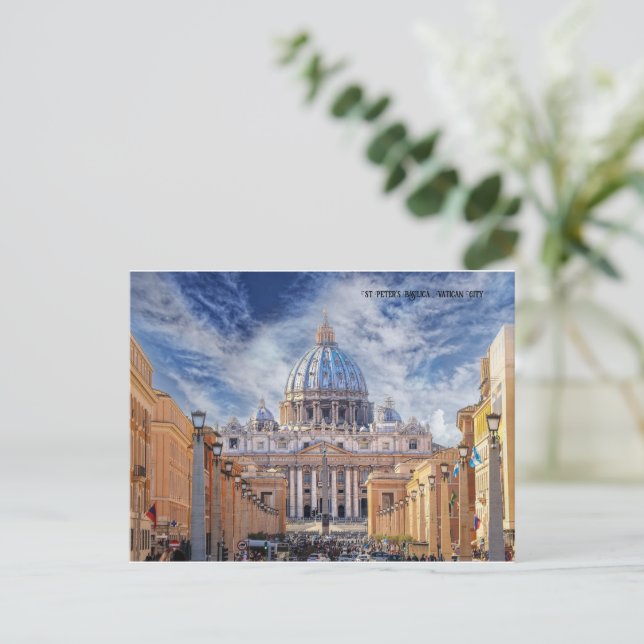 Cartes Pour Fêtes Annuelles Basilique Saint-Pierre Rome Cité du Vatican (Debout devant)