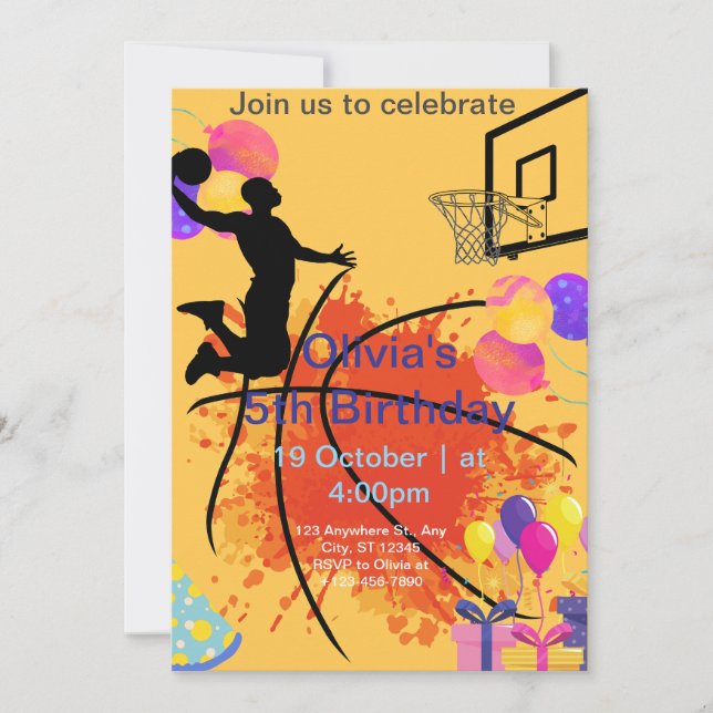 Cartes Pour Fêtes Annuelles basket (Devant)