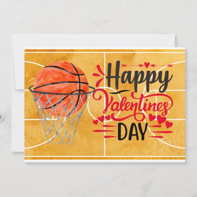 Cartes Pour Fêtes Annuelles Basket au joueur le jour de la Saint-Valentin (Devant)
