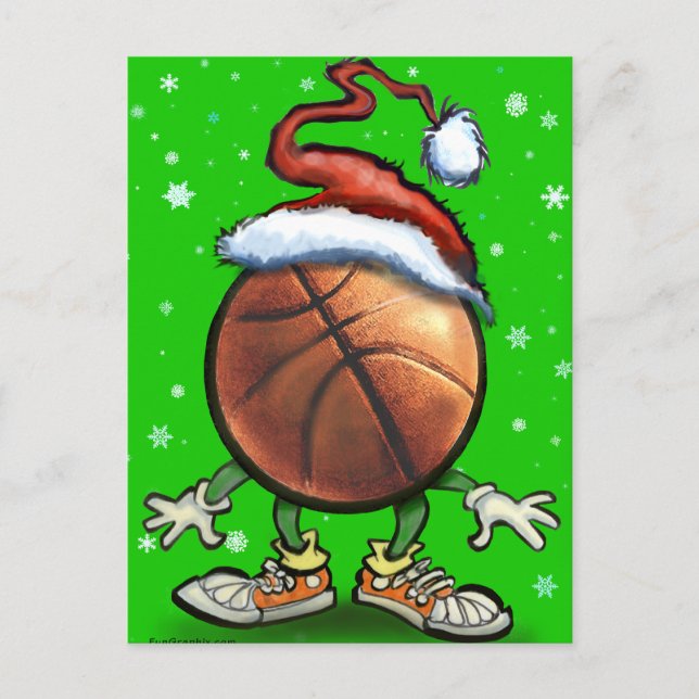 Cartes Pour Fêtes Annuelles Basket-ball (Devant)