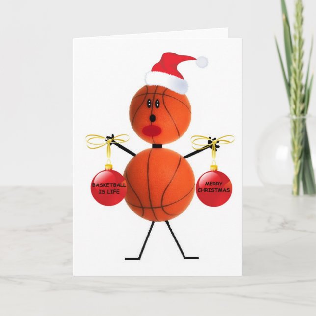 Cartes Pour Fêtes Annuelles Basket-ball (Devant)