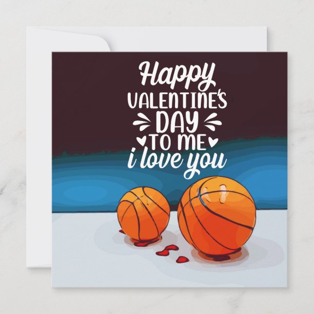 Cartes Pour Fêtes Annuelles Basket-ball du joueur avec amour Saint-Valentin (Devant)