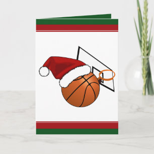 Cartes Pour Fêtes Annuelles Basket-ball et cerceau de Noël