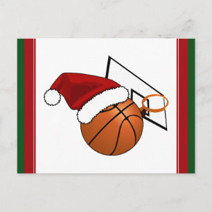 Cartes Pour Fêtes Annuelles Basket-ball et cerceau de Noël