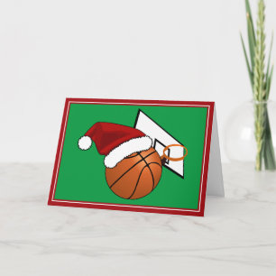Cartes Pour Fêtes Annuelles Basket-ball et cerceau de Noël