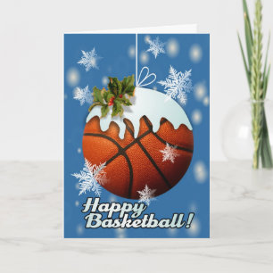 Cartes Pour Fêtes Annuelles Basket-ball heureux