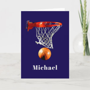 Cartes Pour Fêtes Annuelles Basket-ball Remplacez par Votre Nom