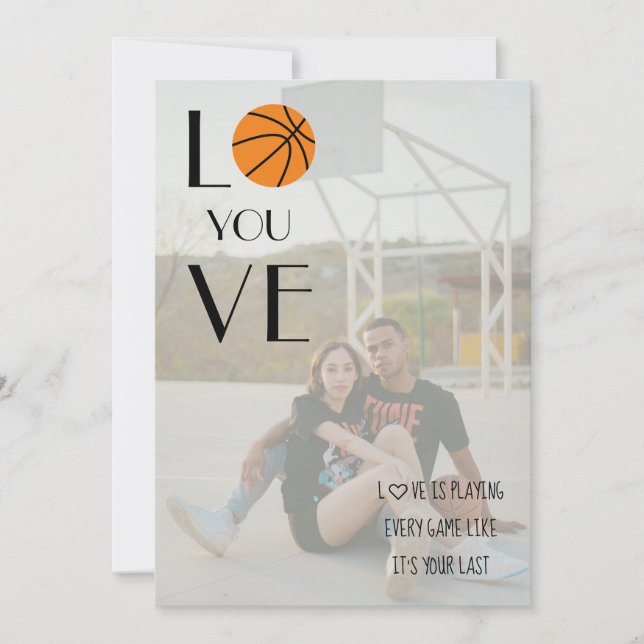 Cartes Pour Fêtes Annuelles Basket-ball Valentine Photo Fun moderne (Devant)
