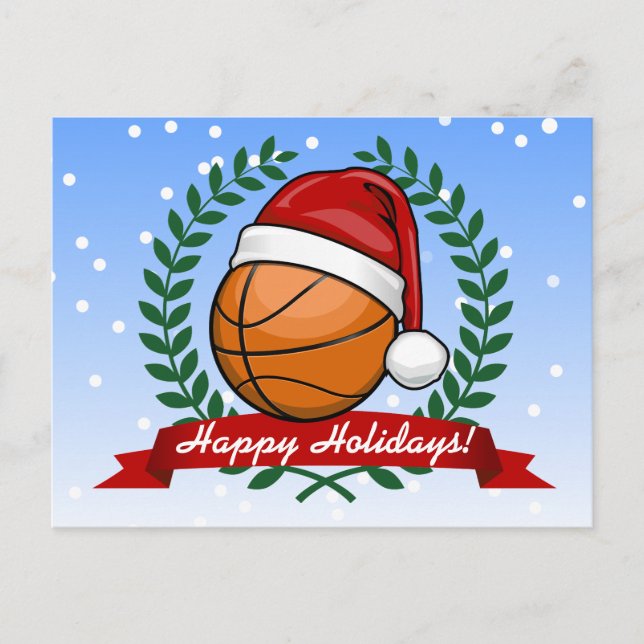 Cartes Pour Fêtes Annuelles Basket de style Noël (Devant)
