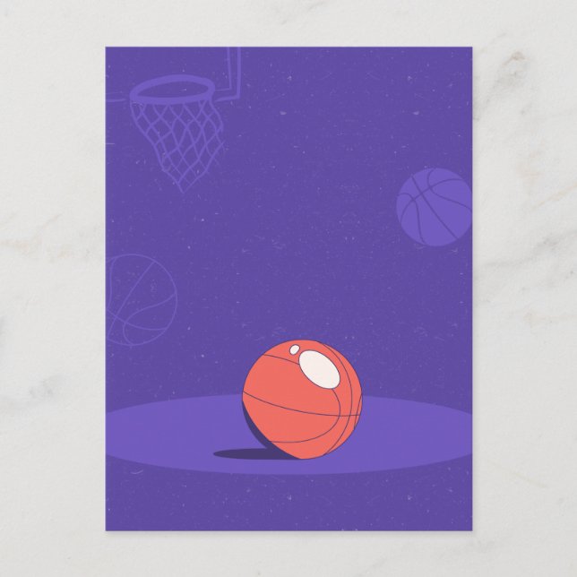 Cartes Pour Fêtes Annuelles Basket violet (Devant)