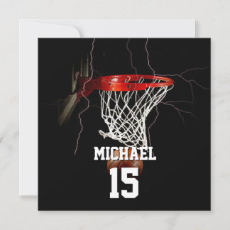 Cartes Pour Fêtes Annuelles Basketball Ajouter Votre Nom Et Votre Numéro