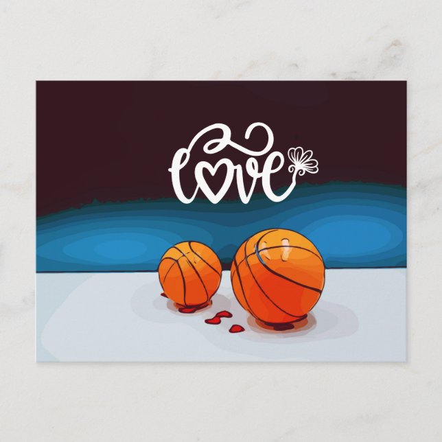 Cartes Pour Fêtes Annuelles Basketball  de Joueur avec Amour Saint-Valentin  (Devant)