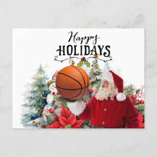 Cartes Pour Fêtes Annuelles Basketball Père Noël avec Snowman pour Noël