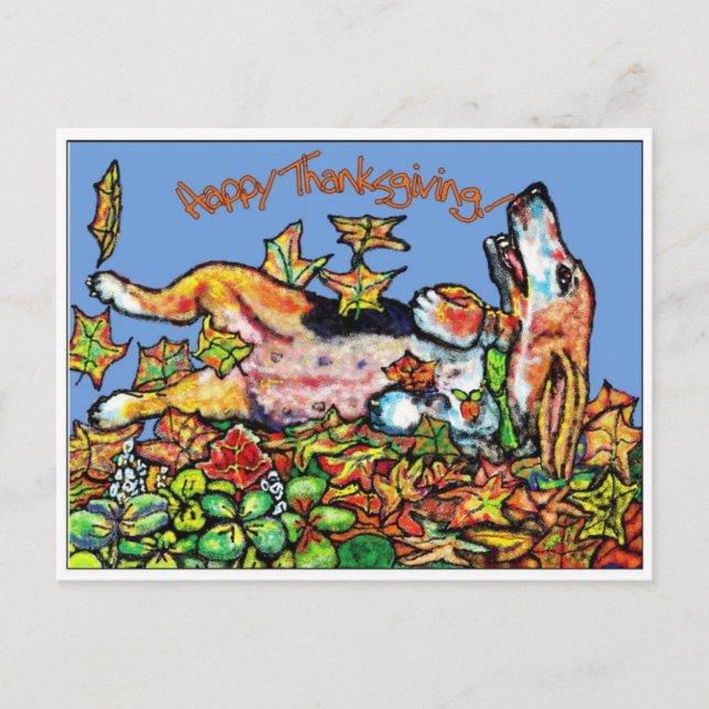 Cartes Pour Fêtes Annuelles Basset de bon thanksgiving de GGBR (Devant)